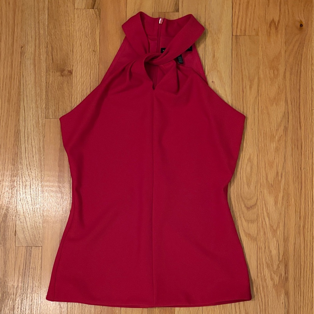White House Black Market Vibrant Hot Pink Halter Top